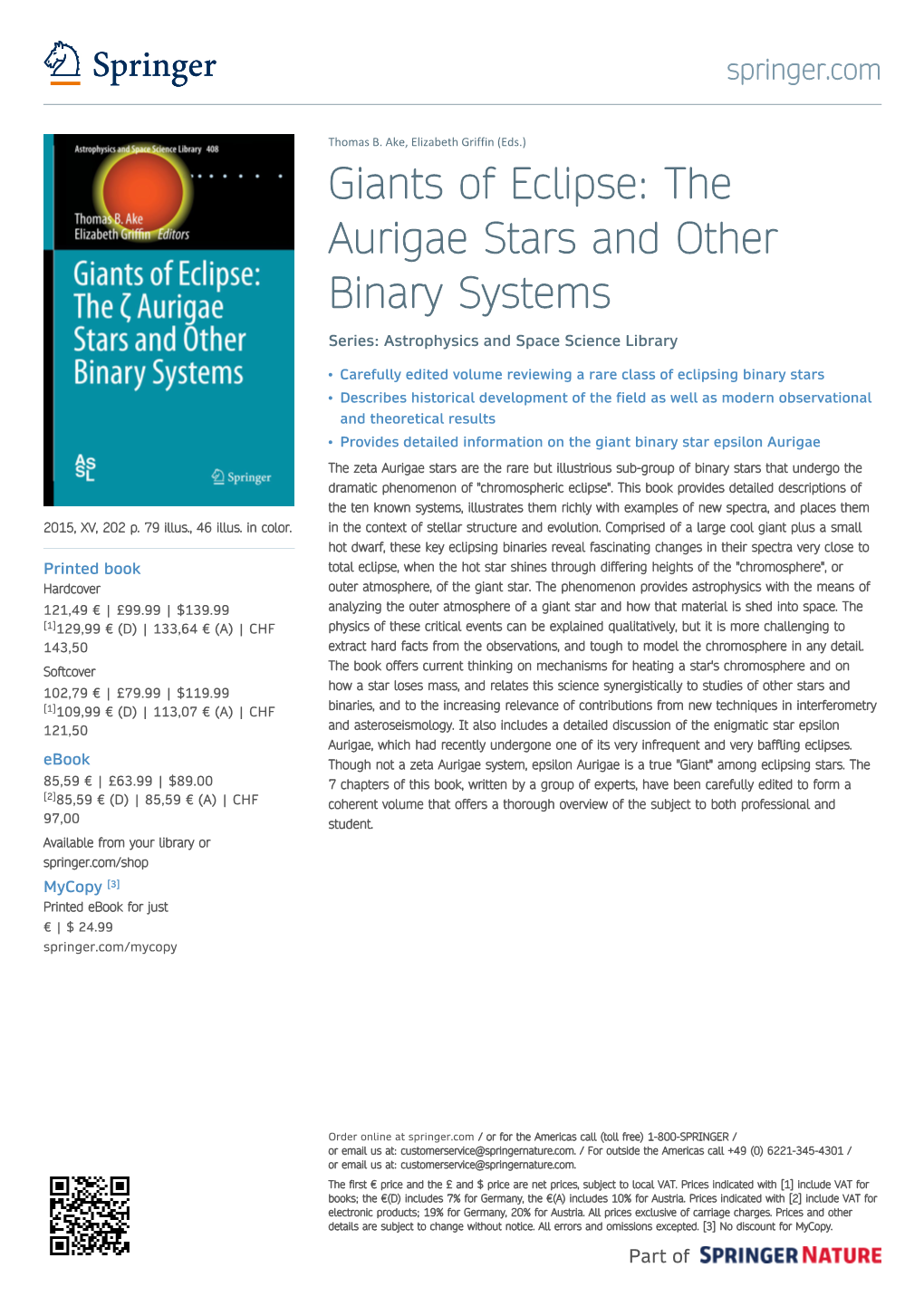 The Aurigae Stars and Other Binary Systems Series: Astrophysics and Space Science Library