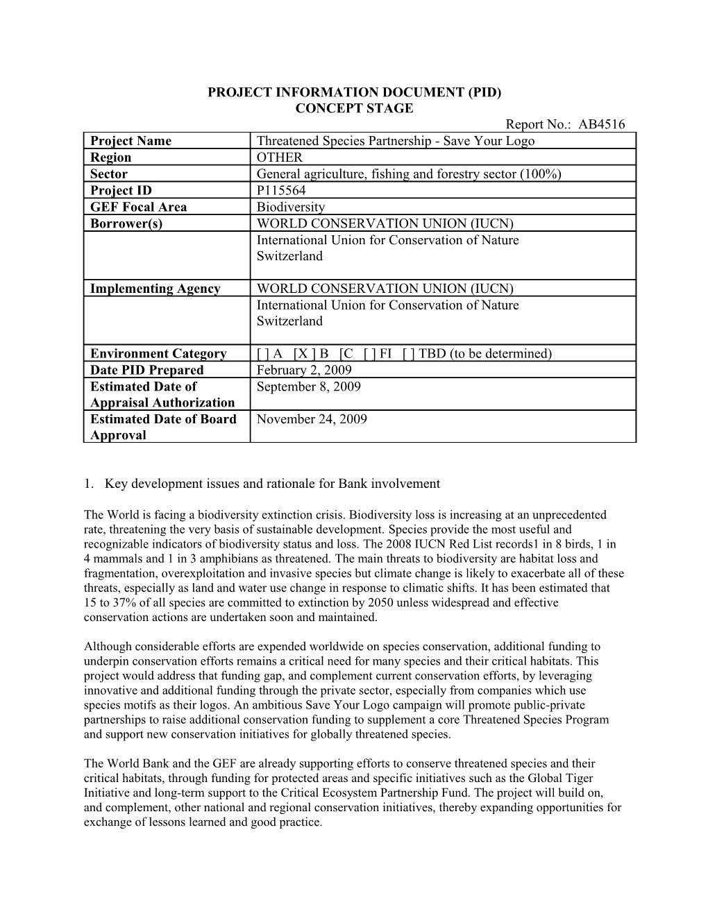 Project Information Document (Pid) s30