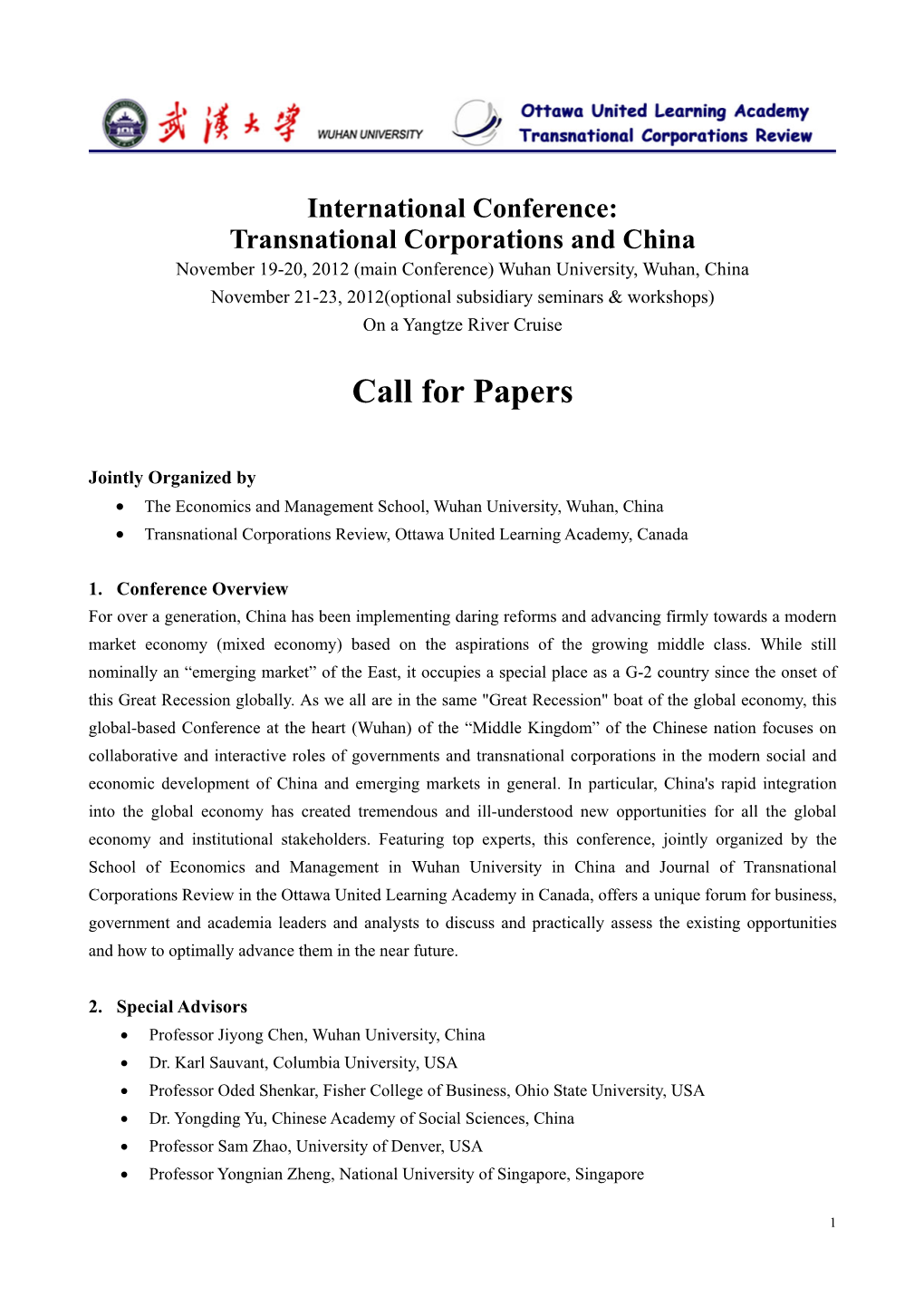 Call for Papers