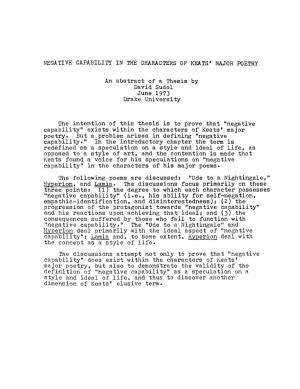 An Abstract of a Thesis by David Sudol June 197) Drake University The