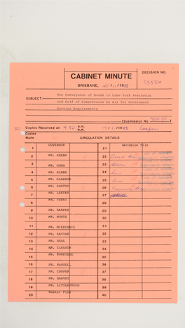 Cabinet Minute