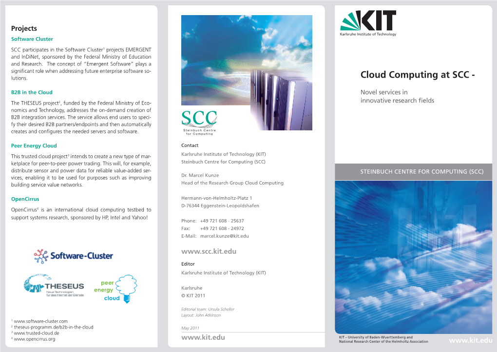 Cloud Computing at SCC