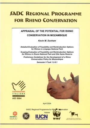 Appraisal of the Potential for Rhino Conservation in Mozambique