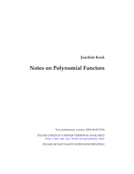 Of Polynomial Functors