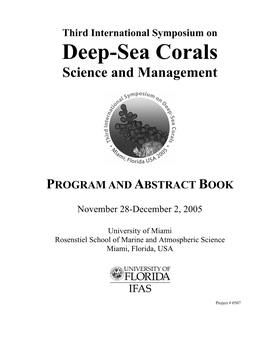 Deep-Sea Corals Science and Management