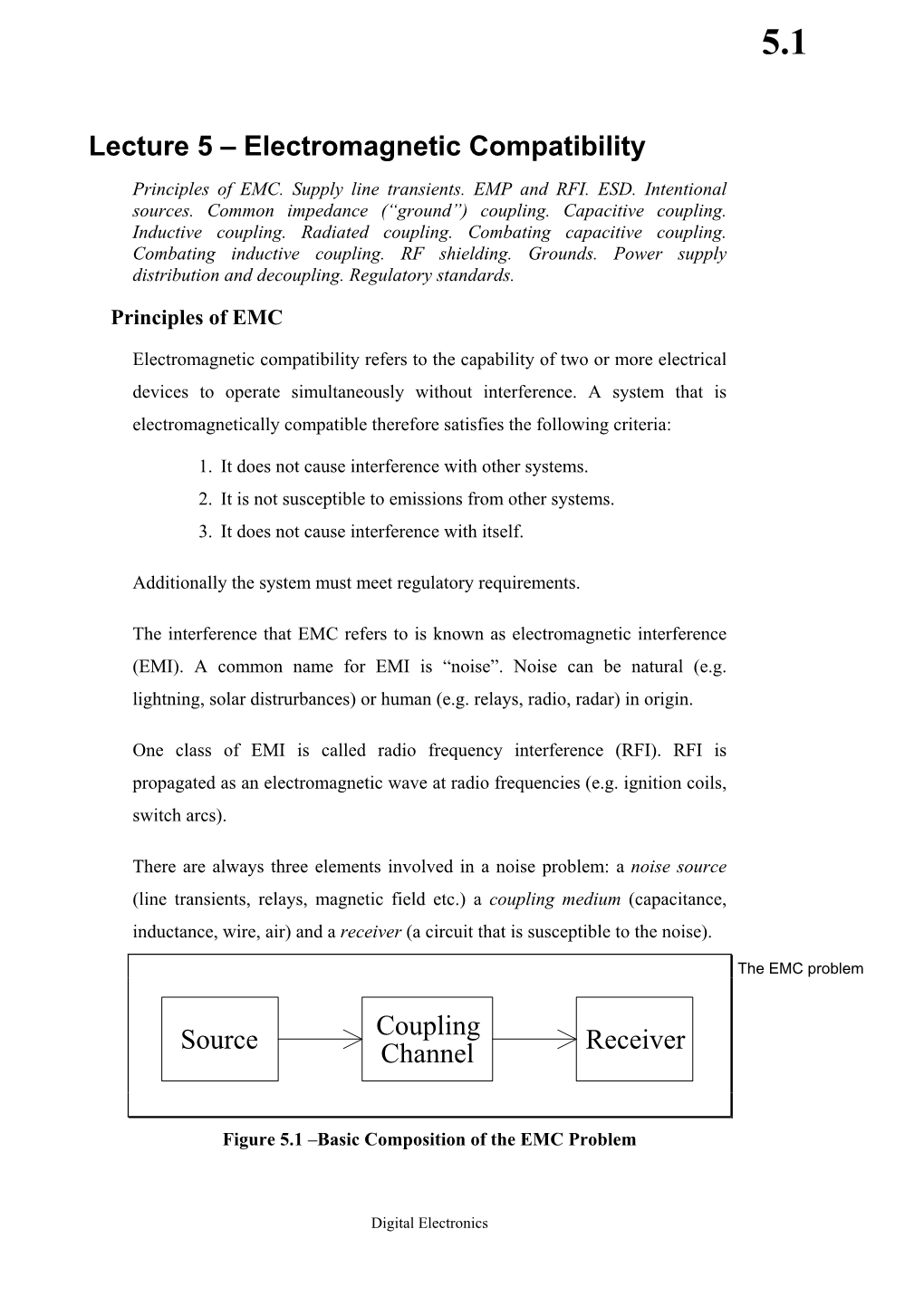 Electromagnetic Compatibility Source Coupling Channel Receiver