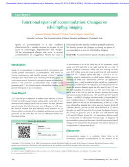 Functional Spasm of Accommodation: Changes on Scheimpflug Imaging