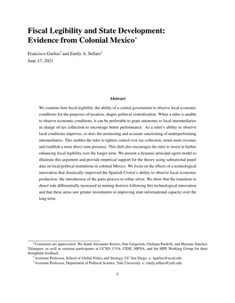 Fiscal Legibility and State Development: Evidence from Colonial Mexico∗