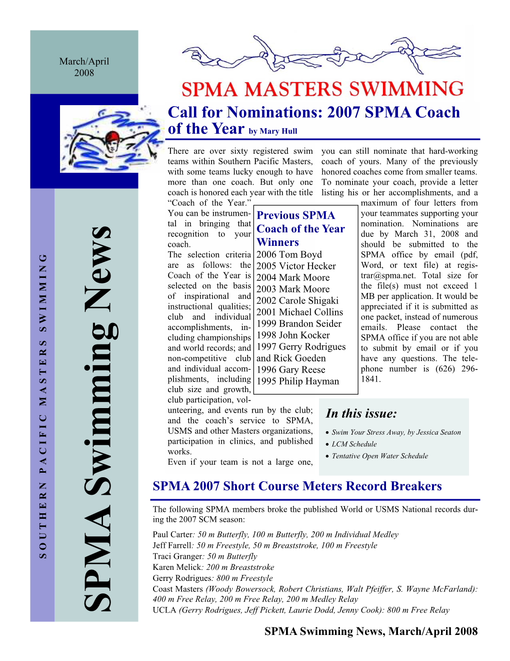 SPMA Swimming News