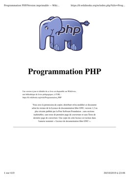 Programmation PHP/Version Imprimable — Wiki