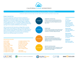 California Cloud Workforce, Strong Workforce Regional Project