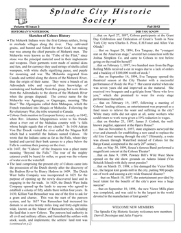 Fall 2012 HISTORIAN’S NOTEBOOK DID YOU KNOW Sketches of Cohoes History ….That on April 27, 1897, Cohoes Participants at the Grant