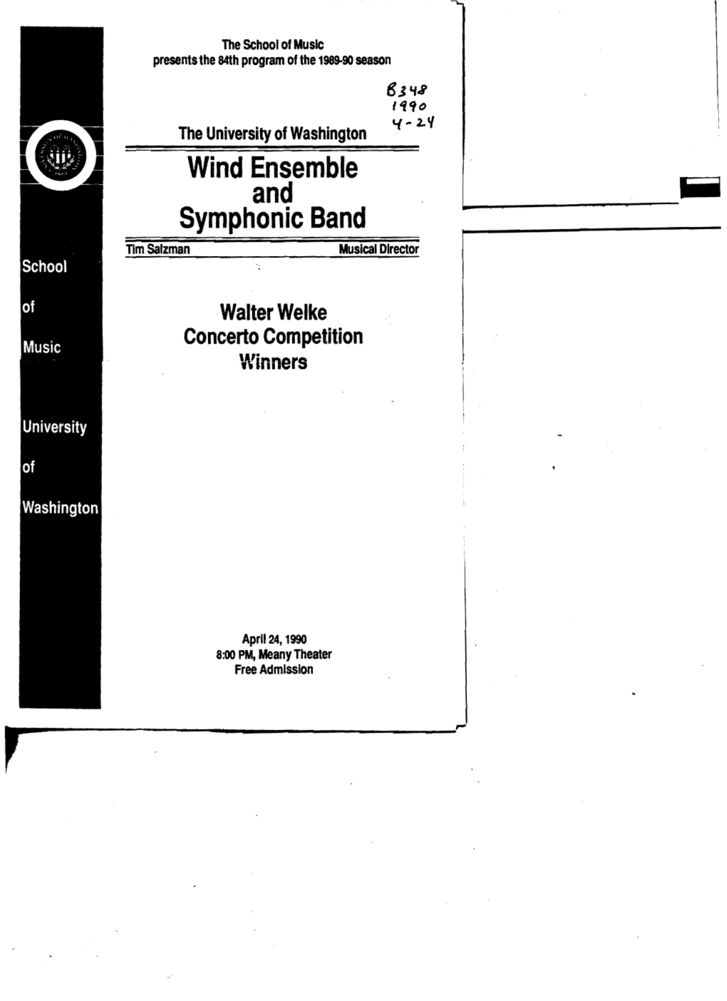 Wind Ensemble and Symphonic Band Tim Salzman Musical Director