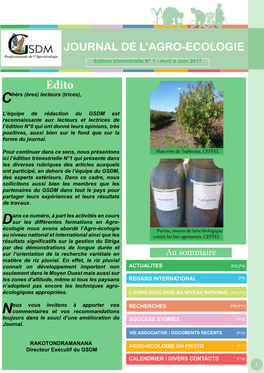 Journal De L'agro-Ecologie