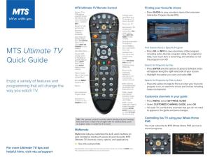 MTS Ultimate TV Quick Guide