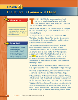 The Jet Era in Commercial Flight