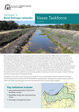 Rural Drainage Networks Vasse Taskforce | May 2015 |