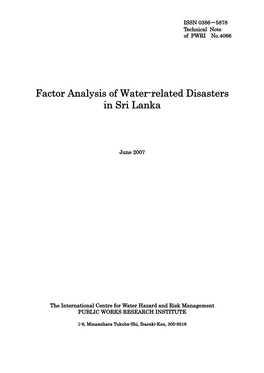 Factor Analysis of Water-Related Disasters in Sri Lanka