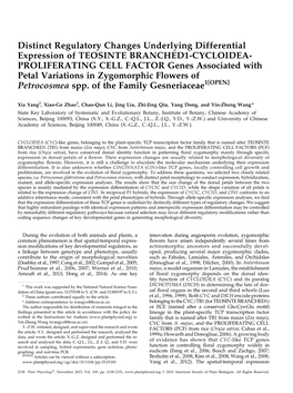 Distinct Regulatory Changes Underlying Differential Expression of TEOSINTE BRANCHED1-CYCLOIDEA- PROLIFERATING CELL FACTOR Genes