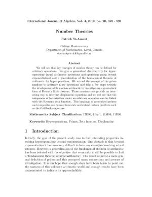 Number Theories