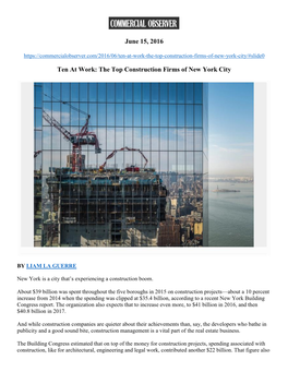 The Top Construction Firms of New York City