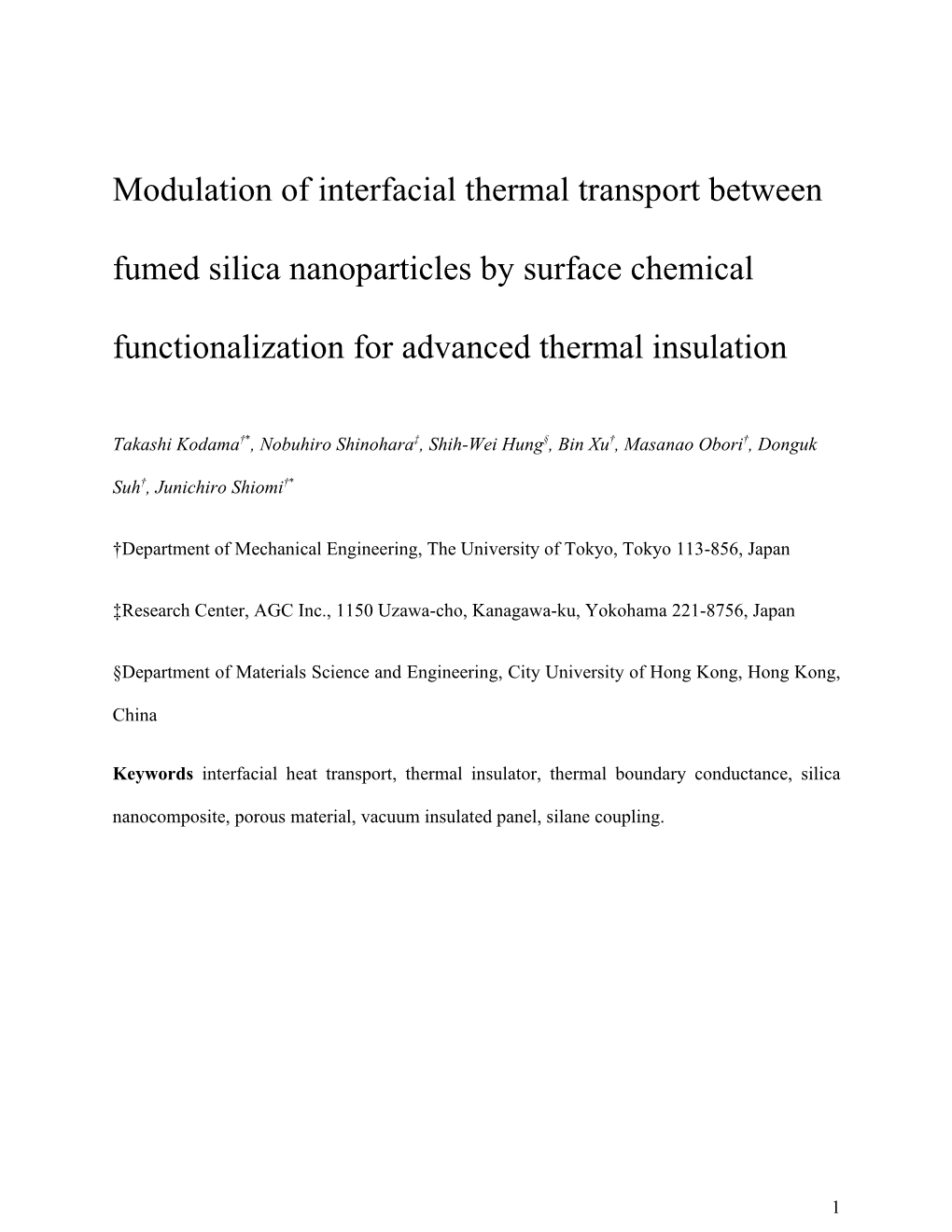 Modulation of Interfacial Thermal Transport Between Fumed Silica Nanoparticles by Surface Chemical Functionalization for Advanced Thermal Insulation