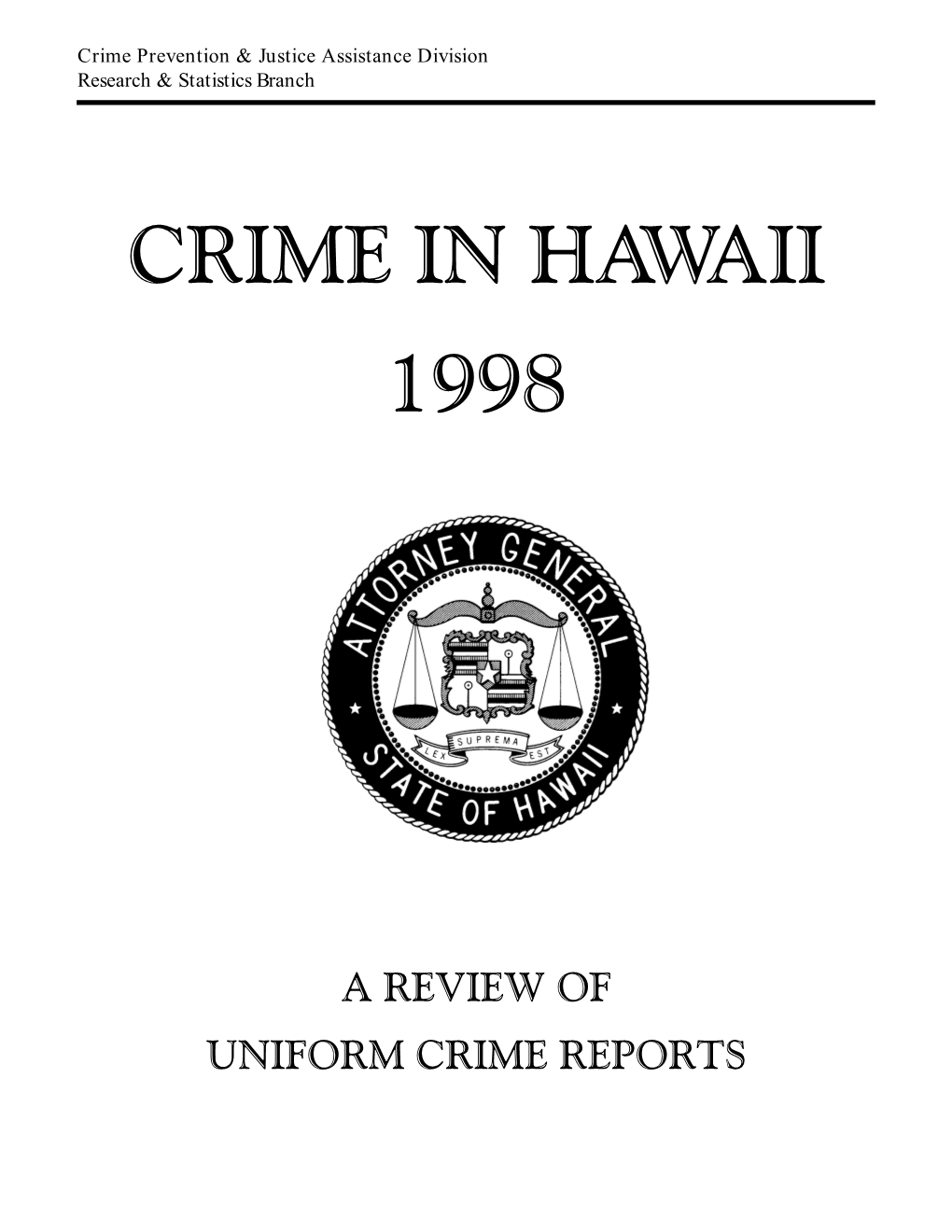 Crime in Hawaii 1998