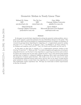 Geometric Median in Nearly Linear Time