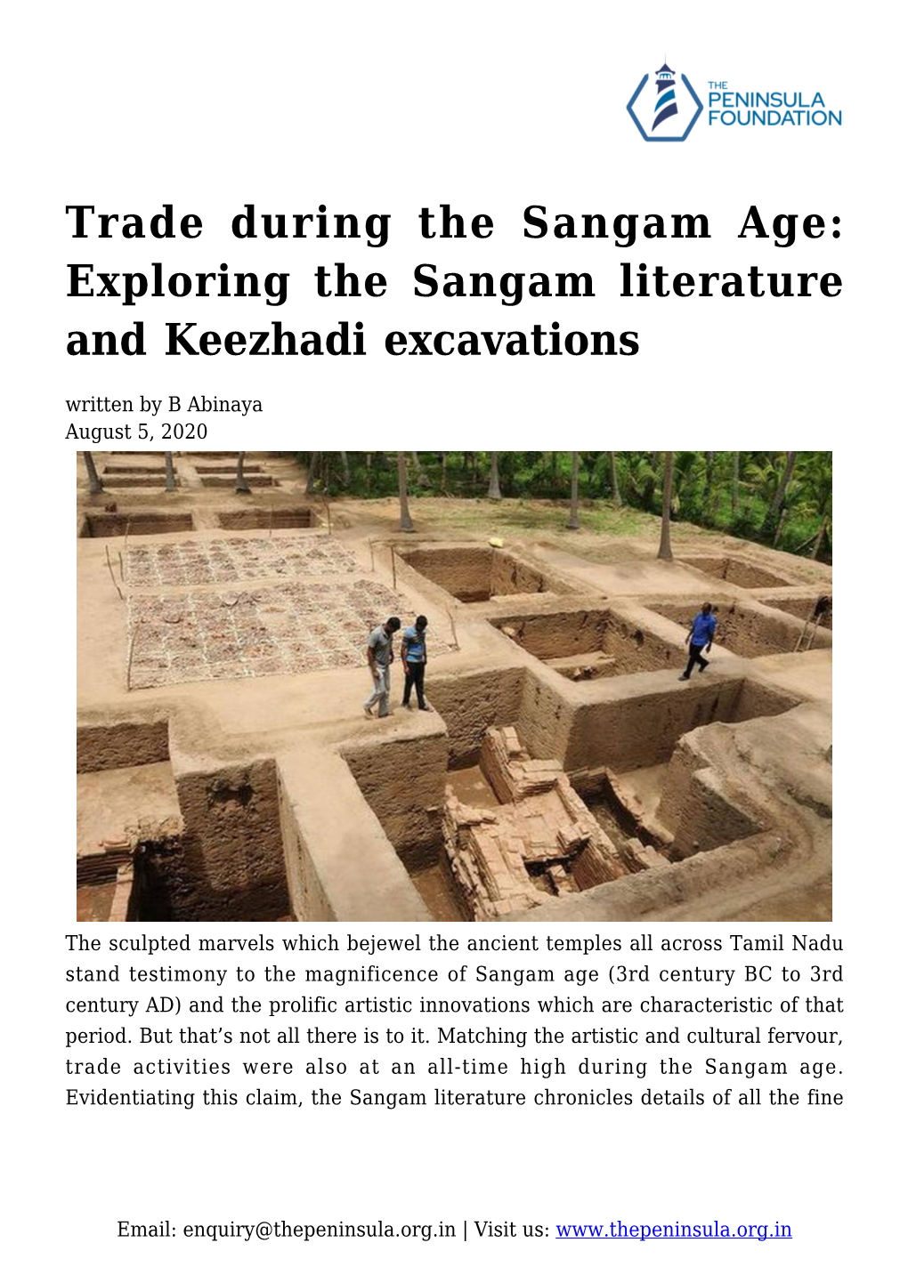 Exploring the Sangam Literature and Keezhadi Excavations Written by B Abinaya August 5, 2020