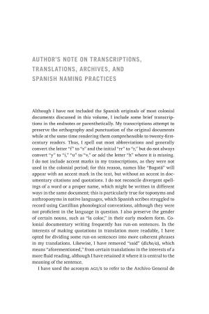 Author's Note on Transcriptions