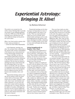 Experiential Astrology: Bringing It Alive!