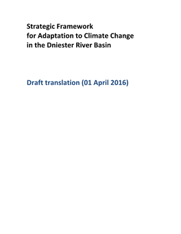 Strategic Framework for Adaptation to Climate Change in the Dniester River Basin