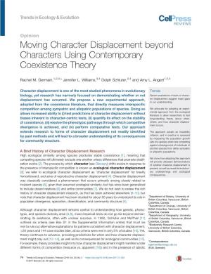 Moving Character Displacement Beyond Characters