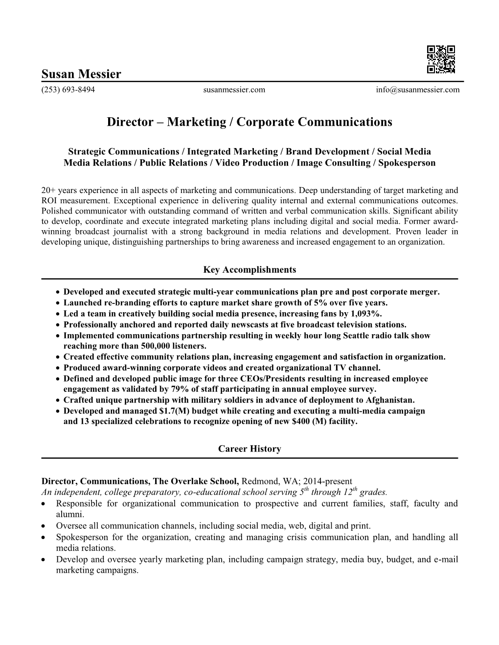 Director – Marketing / Corporate Communications