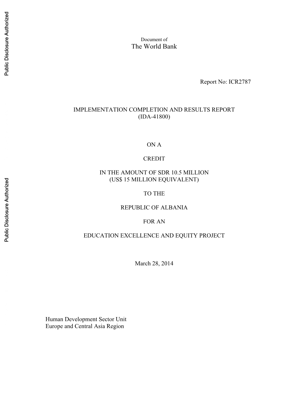 World Bank Document