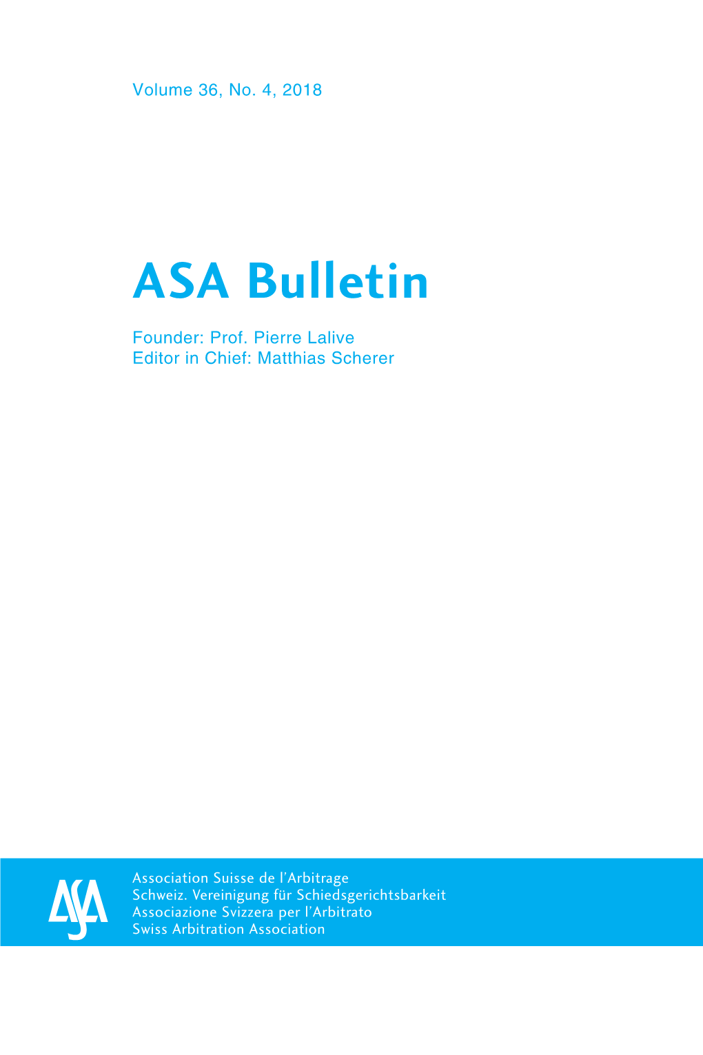 ASA Bulletin Volume 36, No