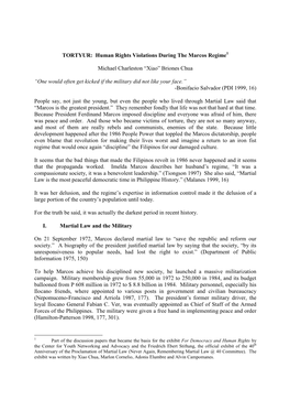 Xiao's Martial Law Exhibit Notes
