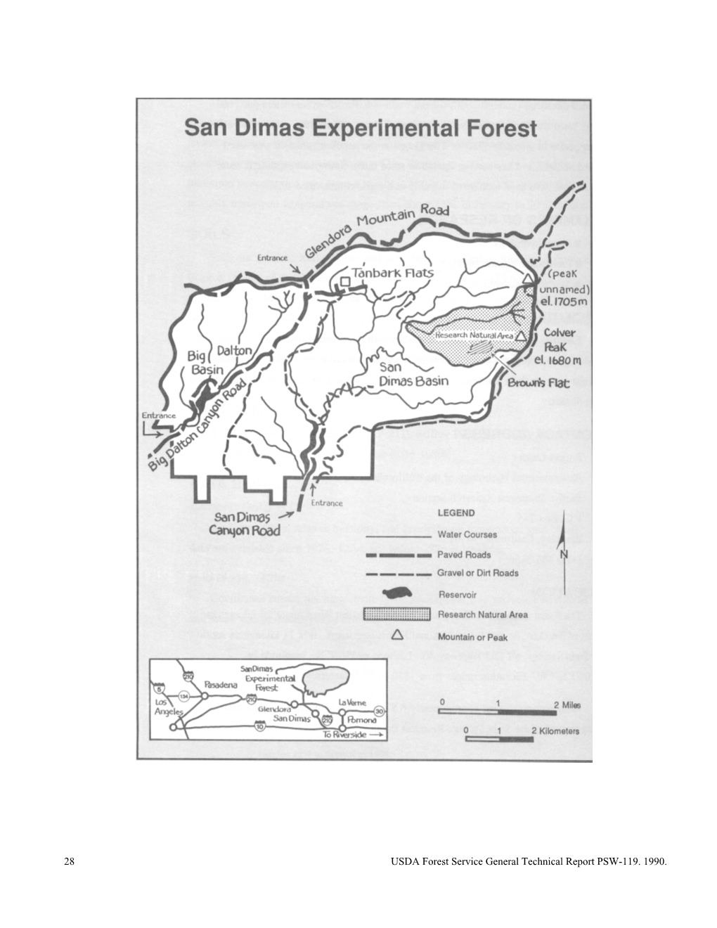 28 USDA Forest Service General Technical Report PSW-119. 1990. SAN DIMAS Experimental Forest