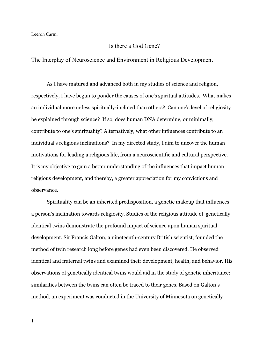 The Interplay of Neuroscience and Environment in Religious Development