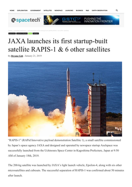 JAXA Launches Its First Startup-Built Satellite RAPIS-1 & 6 Other Satellites