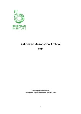 Rationalist Association Archive 1.1 MB