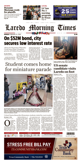 Student Comes Home for Miniature Parade