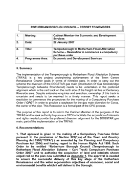 Templeborough to Rotherham Flood Alleviation Scheme – Resolution to Commence a Compulsory Purchase Order 4