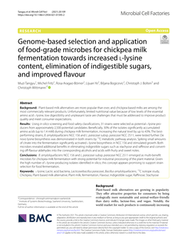 Genome-Based Selection and Application of Food-Grade Microbes