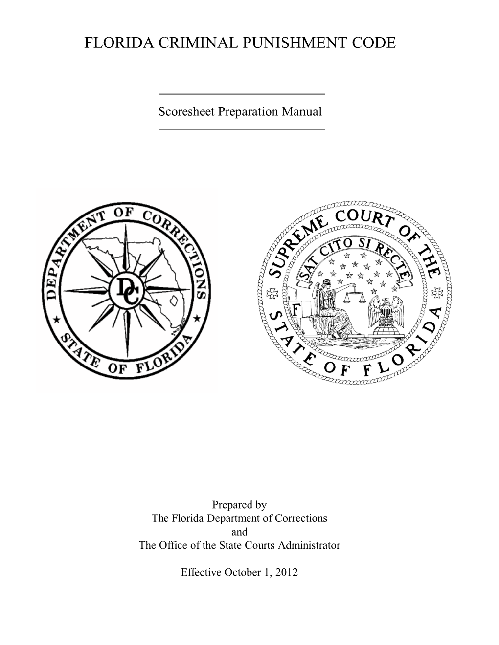 Florida Criminal Punishment Code Scoresheet Preparation Manual DocsLib