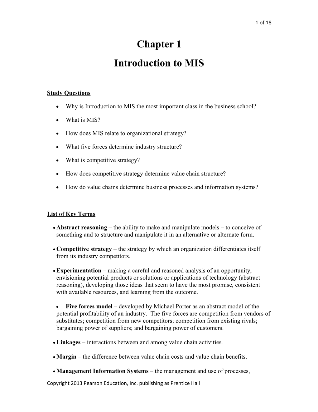 Introduction to MIS