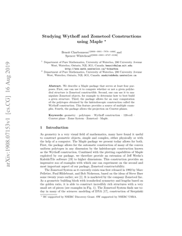 Studying Wythoff and Zometool Constructions Using Maple