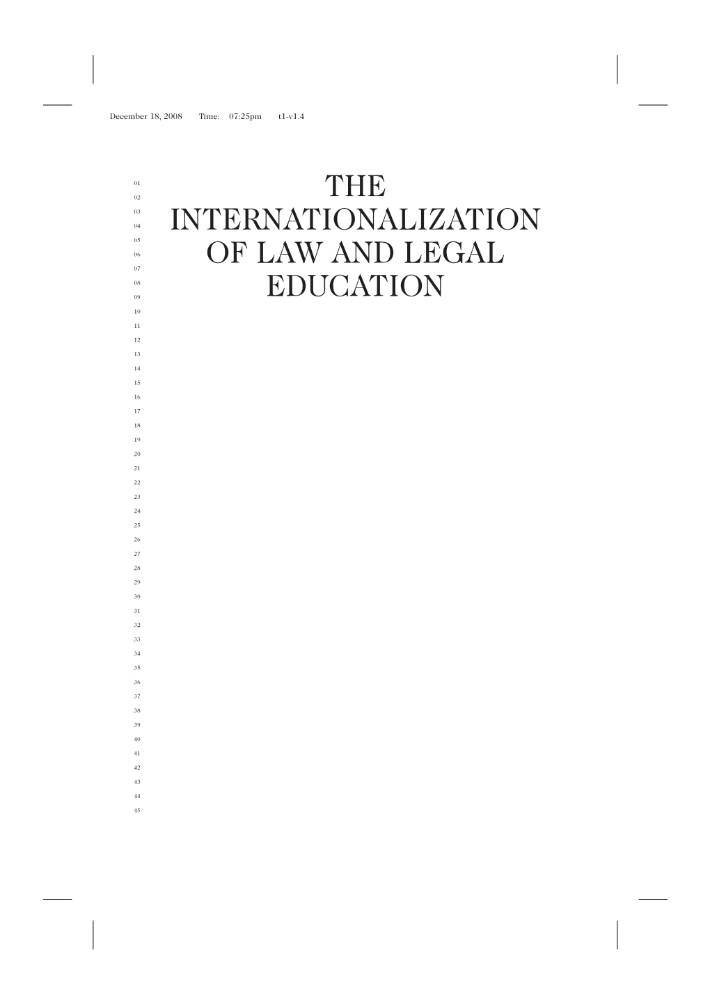 The Internationalization of Law and Legal Education