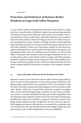 Protection and Settlement of Burmese Border Residents in Large-Scale Influx Situations