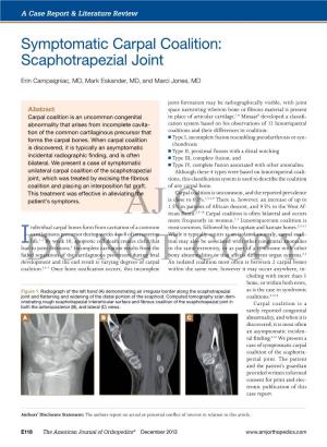 Symptomatic Carpal Coalition: Scaphotrapezial Joint